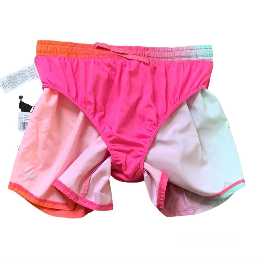 Adidas Girls Elastic Waistband Ombré Shorts - Picture 3 of 13